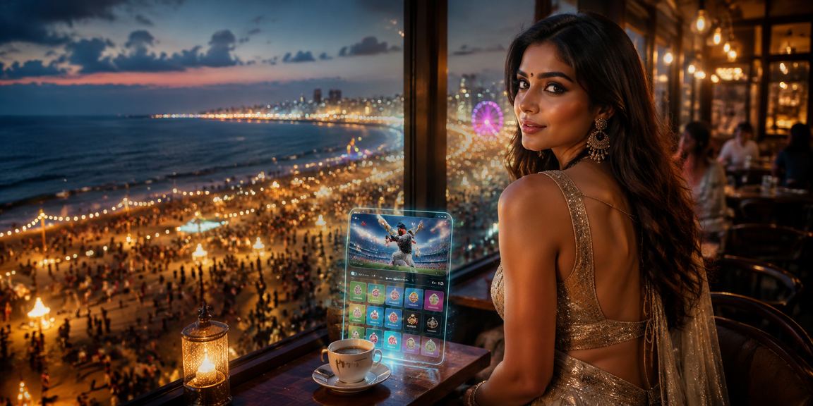 Mobile lottery ticket purchase and gameplay on device at Chennai Marina Beach