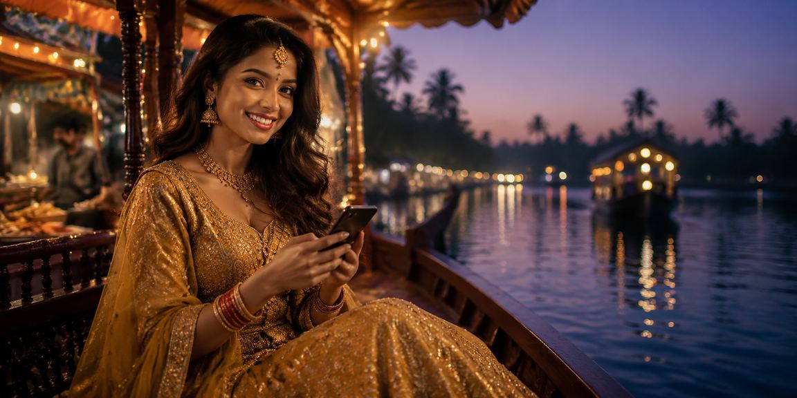 Mobile Casino Interface on a Woman's Phone